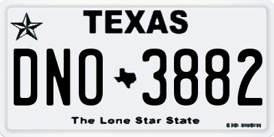 TX license plate DNO3882