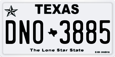 TX license plate DNO3885