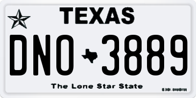 TX license plate DNO3889