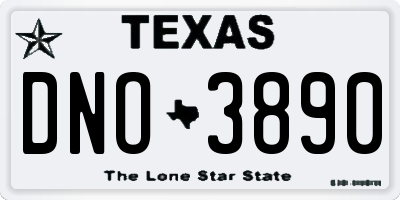TX license plate DNO3890