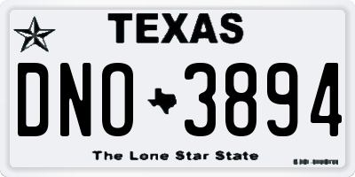 TX license plate DNO3894