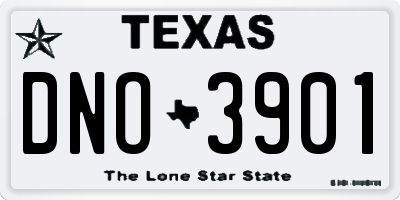 TX license plate DNO3901