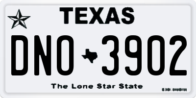 TX license plate DNO3902