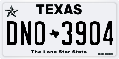 TX license plate DNO3904