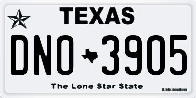 TX license plate DNO3905