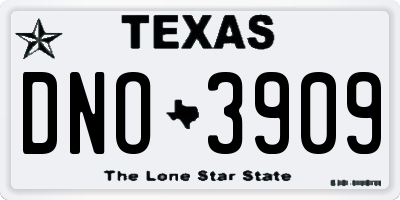TX license plate DNO3909