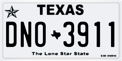 TX license plate DNO3911