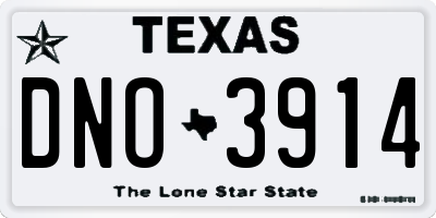 TX license plate DNO3914