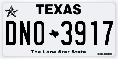 TX license plate DNO3917