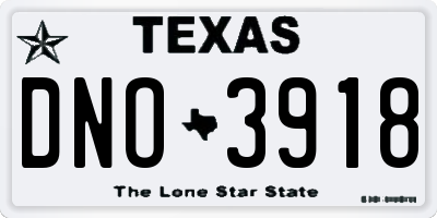 TX license plate DNO3918