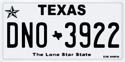 TX license plate DNO3922