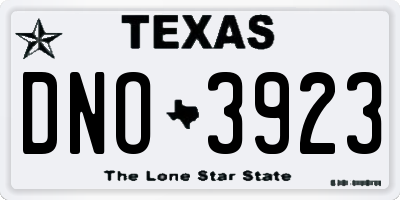 TX license plate DNO3923