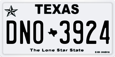 TX license plate DNO3924