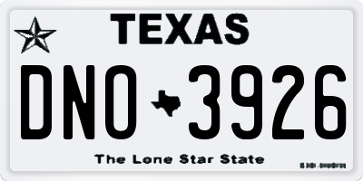 TX license plate DNO3926