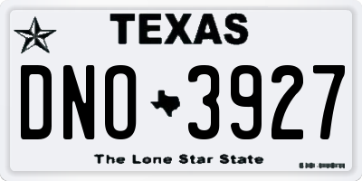 TX license plate DNO3927