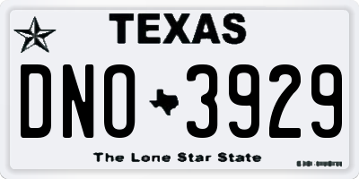 TX license plate DNO3929