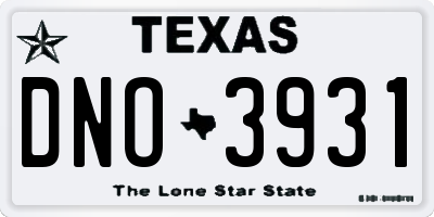 TX license plate DNO3931