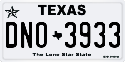 TX license plate DNO3933