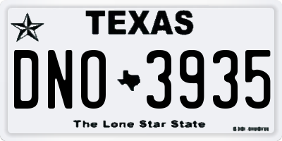 TX license plate DNO3935