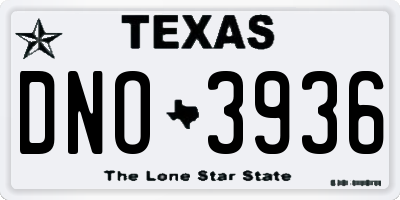 TX license plate DNO3936