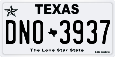 TX license plate DNO3937