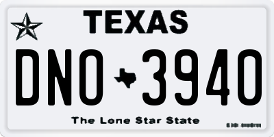 TX license plate DNO3940