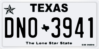 TX license plate DNO3941