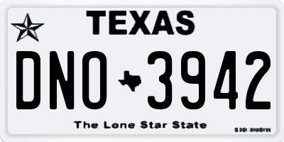 TX license plate DNO3942
