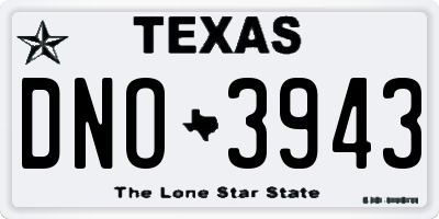 TX license plate DNO3943