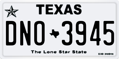 TX license plate DNO3945
