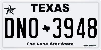 TX license plate DNO3948
