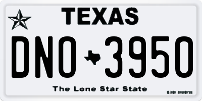 TX license plate DNO3950