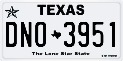 TX license plate DNO3951