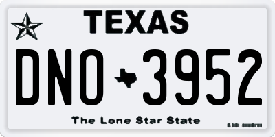 TX license plate DNO3952