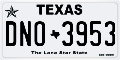 TX license plate DNO3953