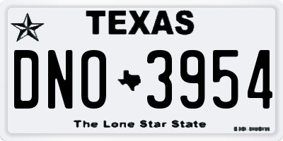 TX license plate DNO3954