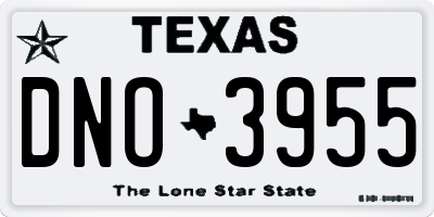 TX license plate DNO3955