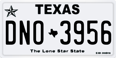 TX license plate DNO3956