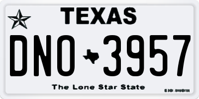 TX license plate DNO3957