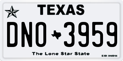 TX license plate DNO3959