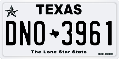 TX license plate DNO3961