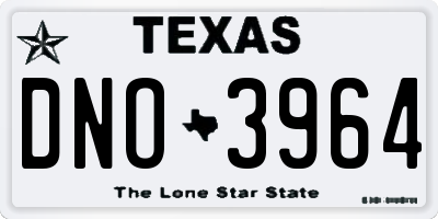 TX license plate DNO3964