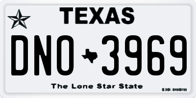 TX license plate DNO3969