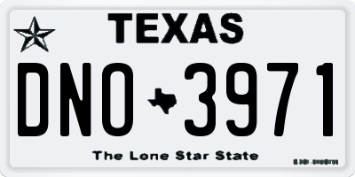 TX license plate DNO3971
