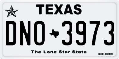 TX license plate DNO3973