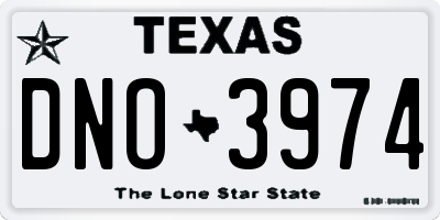 TX license plate DNO3974