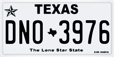 TX license plate DNO3976