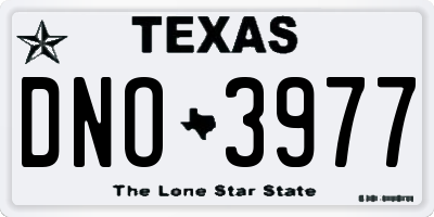 TX license plate DNO3977