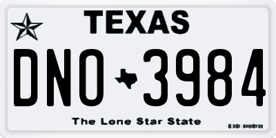 TX license plate DNO3984