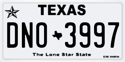 TX license plate DNO3997